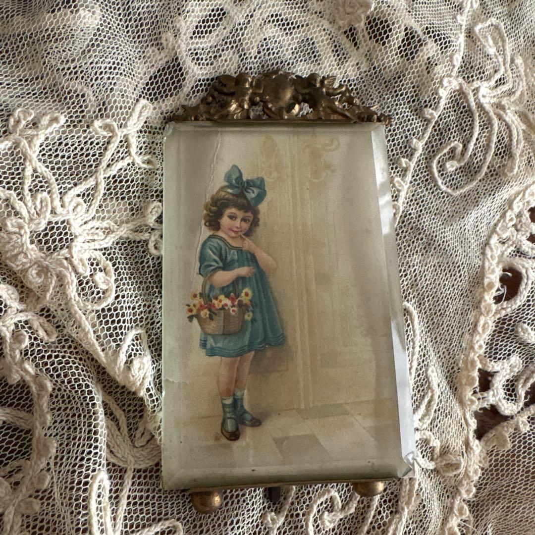 アンティークフォトフレーム　フランスアンティーク　天使　エンジェルフレーム