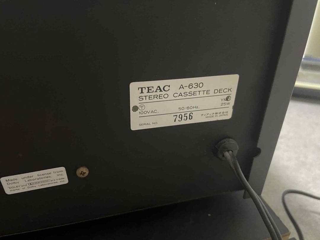TEAC A-630 ステレオカセットデッキ