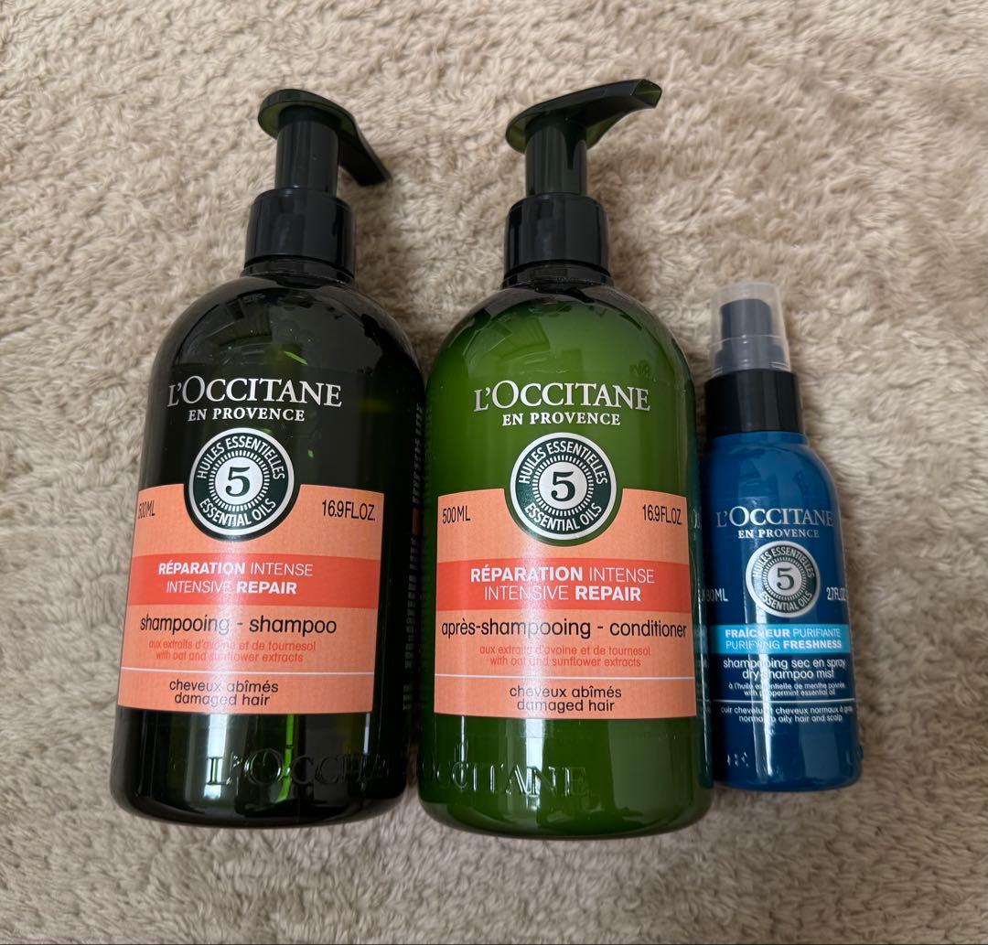 ロクシタン　シャンプー　トリートメント　ドライシャンプー　ポーチ付き