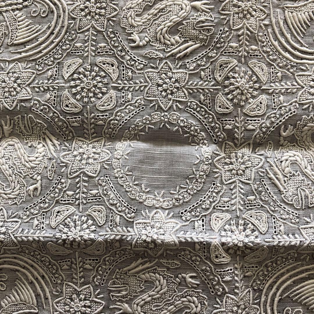 未使用　スワトウ　ハンカチ　龍　鳳凰　汕頭　刺繍　SWATOW