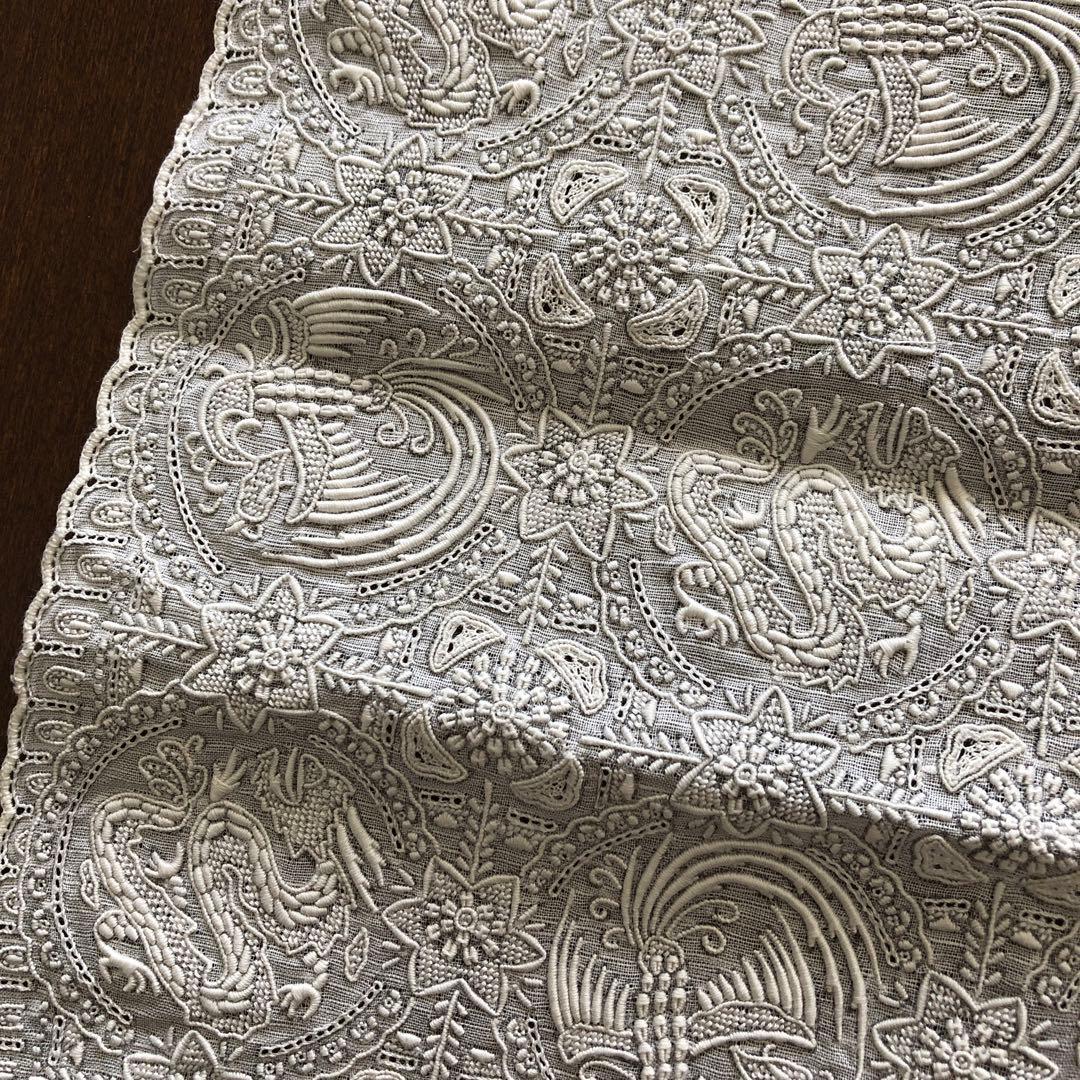 未使用　スワトウ　ハンカチ　龍　鳳凰　汕頭　刺繍　SWATOW