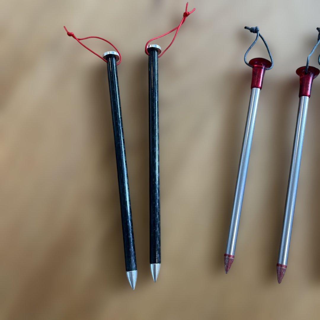 超軽量カーボンペグ　6本　msrとzpacks 未使用と一度使用