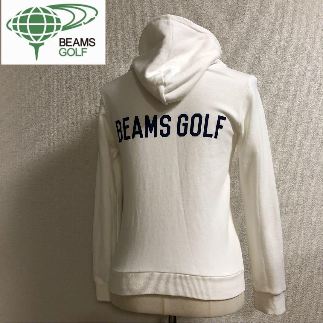 ビームスゴルフ◆オレンジレーベル ダブルジップ パーカー◆ホワイト Mサイズ