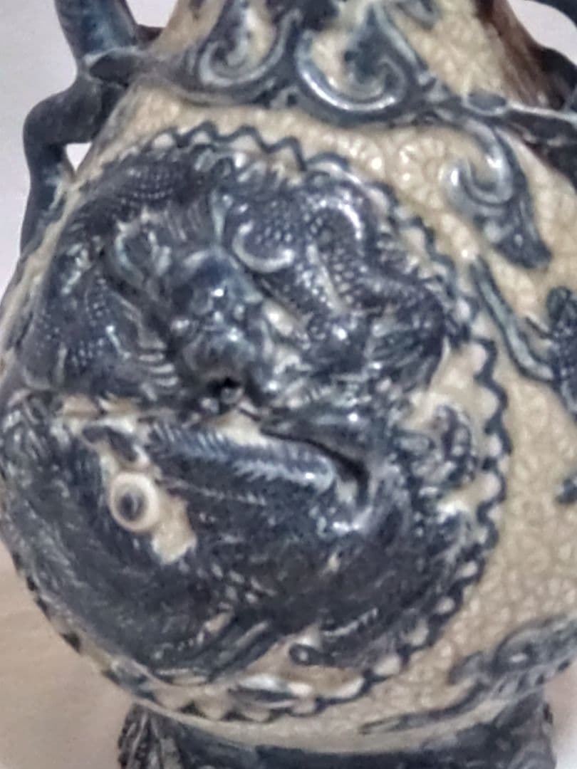 中国美術　骨董　青龍　花瓶　置き物