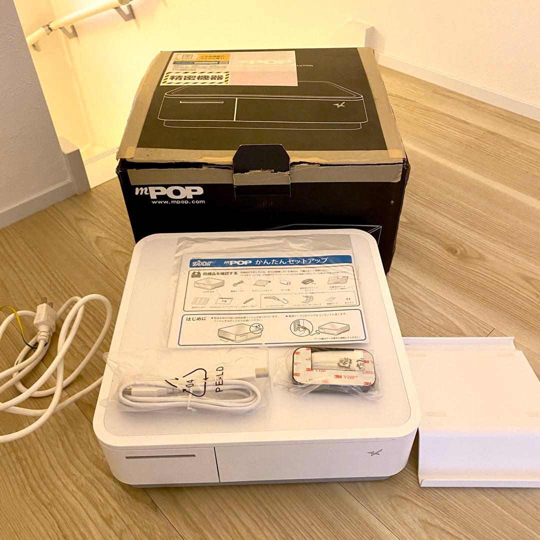 スター精密プリンター付キャッシュドロアmPOP10-WHT-JP エアレジ対応