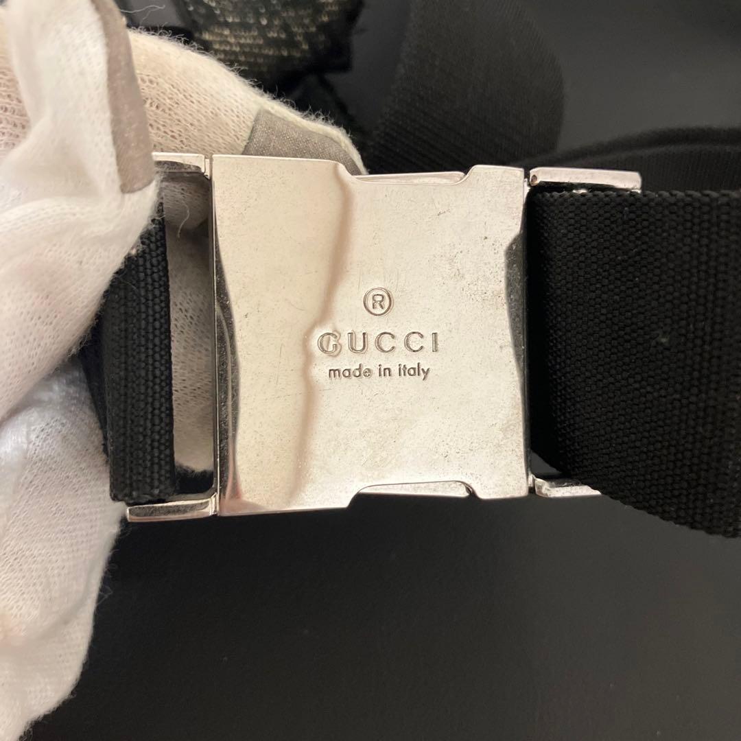 専用　良品　グッチ ボディバッグ GG キャンバス レザー ウエストポーチ