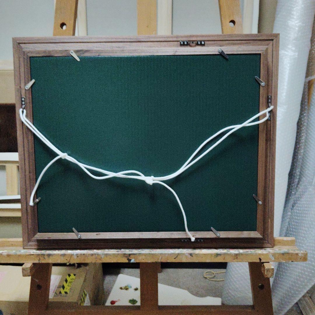 絵画、アクリル画、F6号、雪の温泉につかる猿、佐原聖春