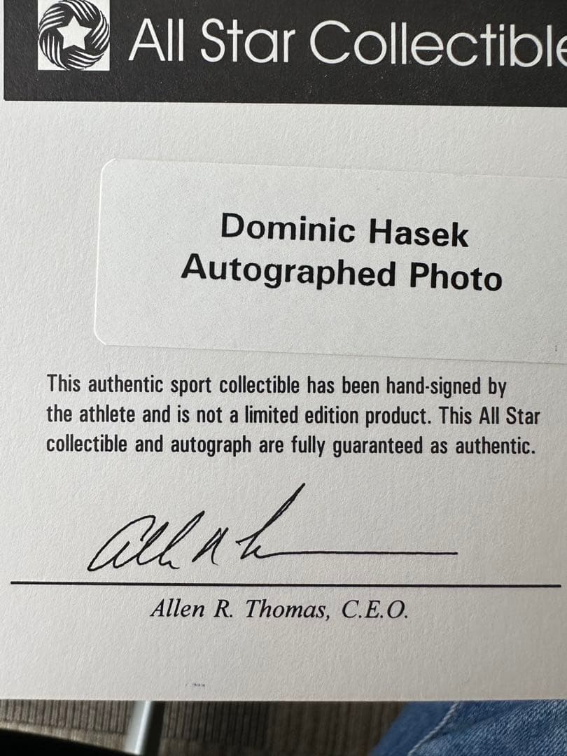 アイスホッケー　ドミニク・ハシェックサイン入り写真スタンド