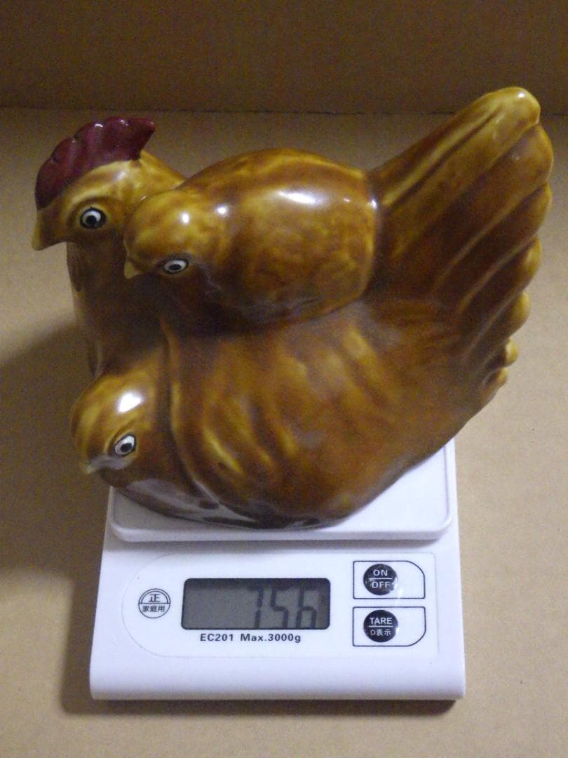 新品 浅倉五十吉 九谷焼 慈愛 干支 酉 鶏 共箱 陶製置物 フィギュリン