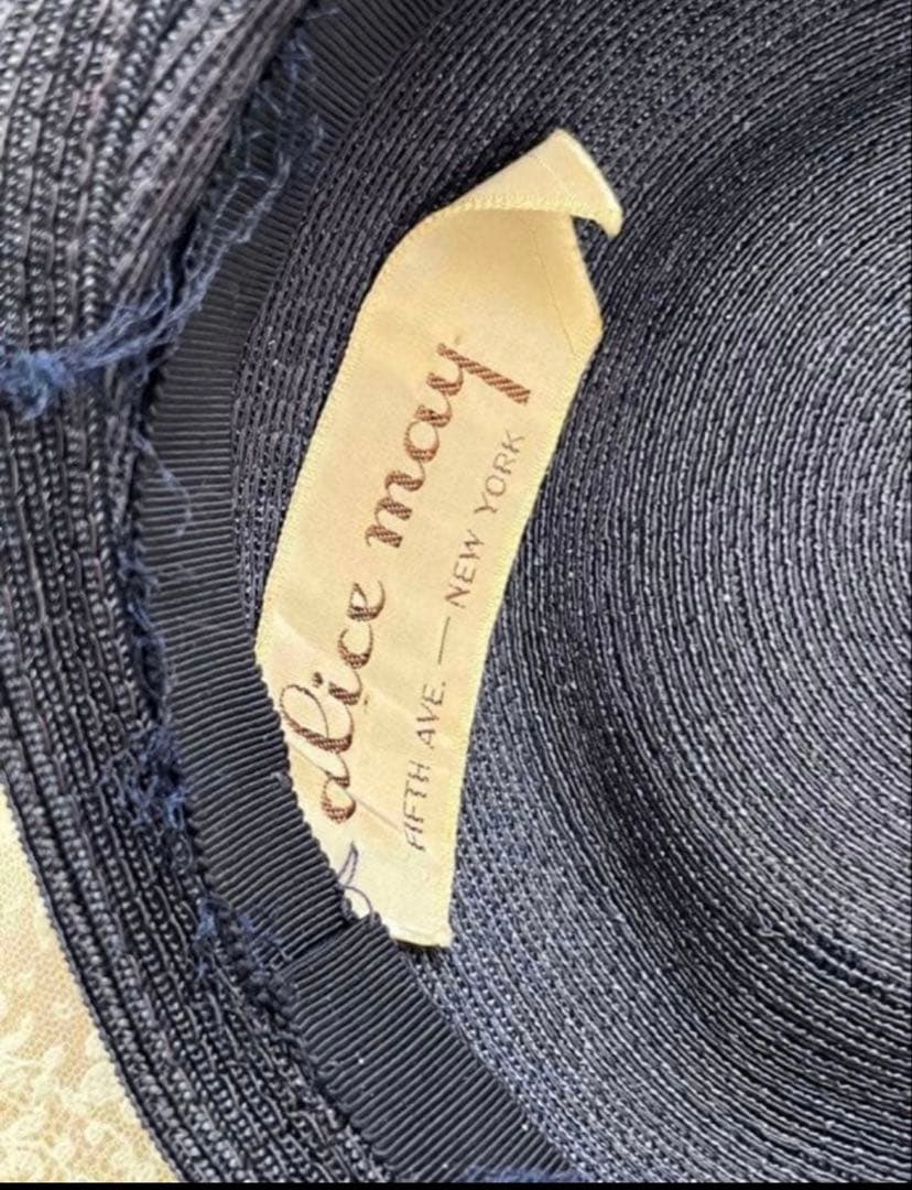 アンティークヴィンテージハットエクリュ 布花コサージュ帽子ドレスディスプレイ