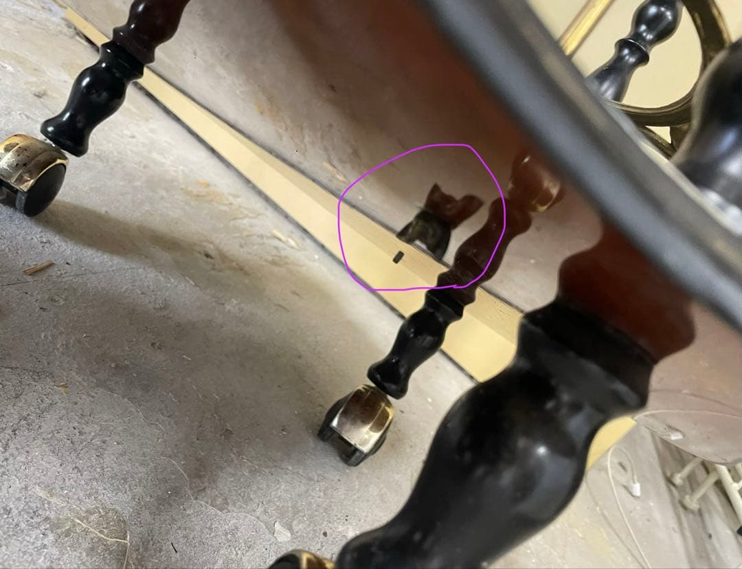 イタリー製 サービスワゴン 二段式サイドテーブル 象嵌 アンティーク