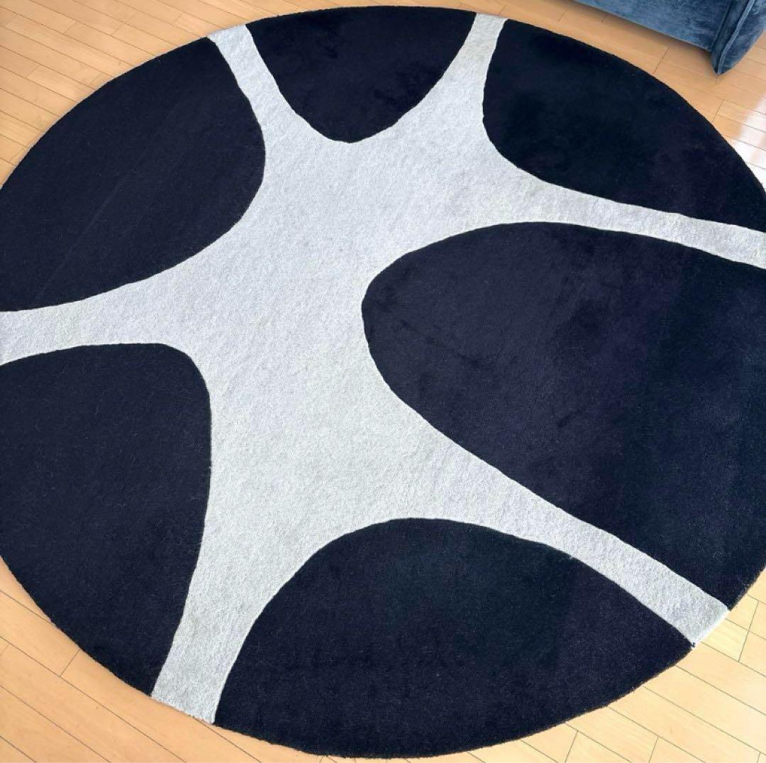 【定価17万】RUGVISTA 円形 サークル ウール ラグ　絨毯　225cm