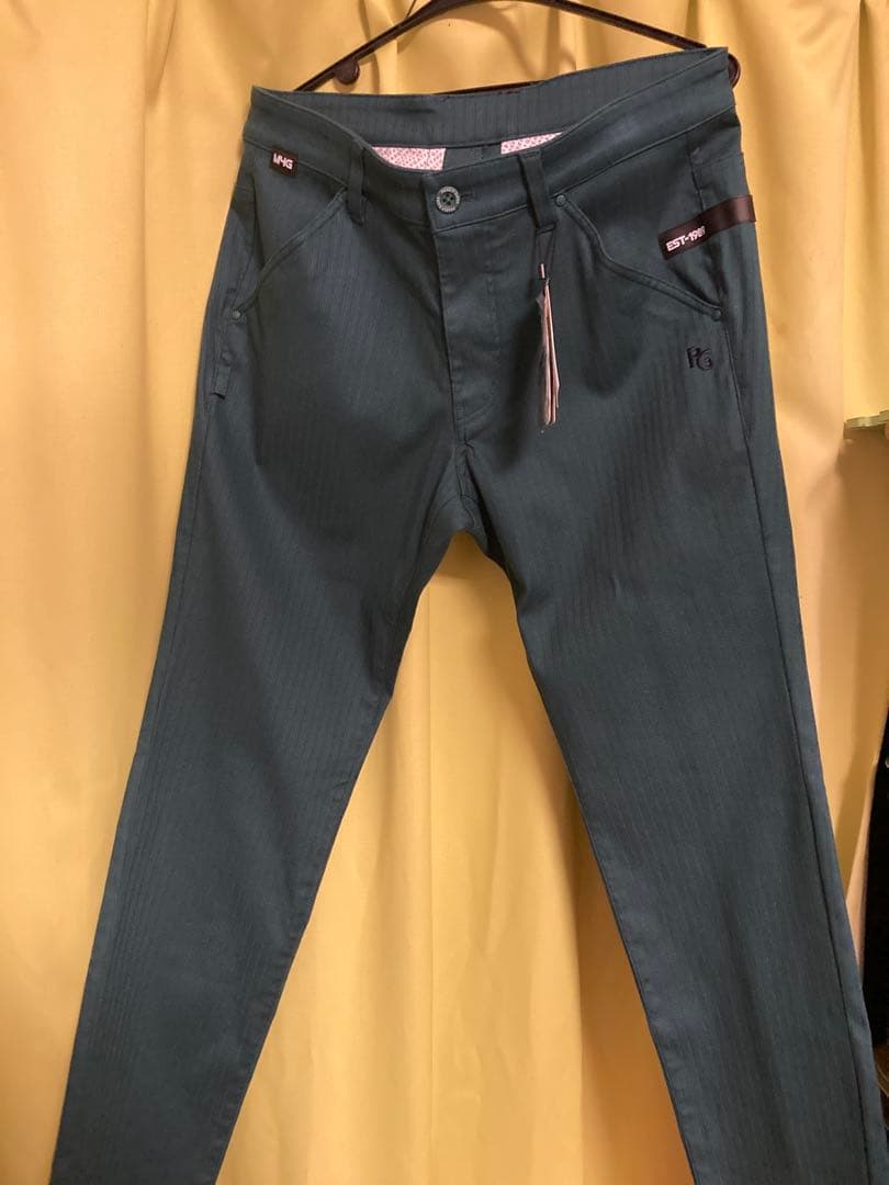 パーリーゲイツ ゴルフパンツ PGロゴ刺繍 メンズ グリーン　サイズ4