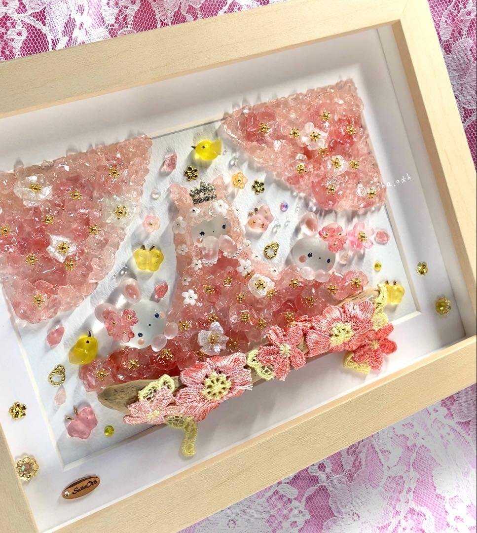 ウミウシのお姫様と桜ドレス シーグラスアート インテリア ボタニカル 玄関飾り