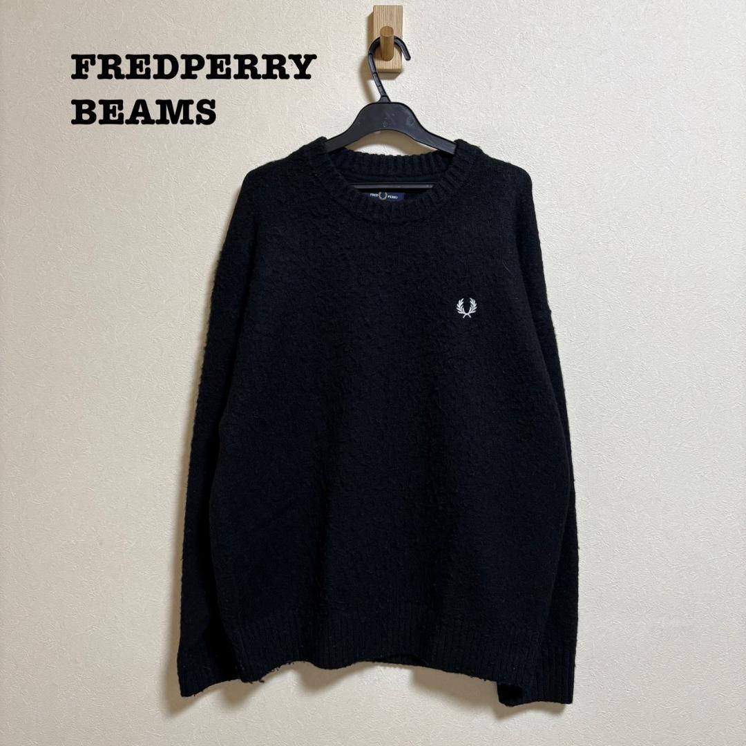 FREDPERRY BEAMS フラッフィ クルーネックニット