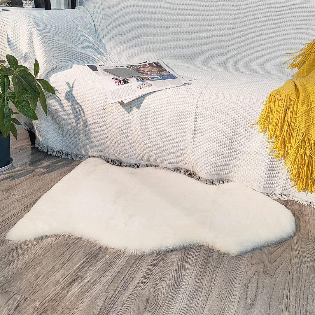 ムートンラグ 天然羊毛100% 毛足30-35mm 滑り止め付 防ダニ抗菌加工