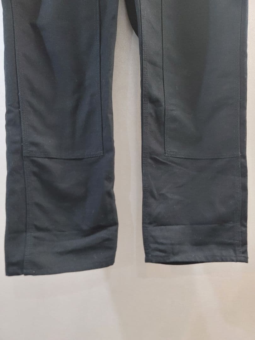 ROUND HOUSE ブラックオーバーオールw36L30　ダブルニー　ダック地