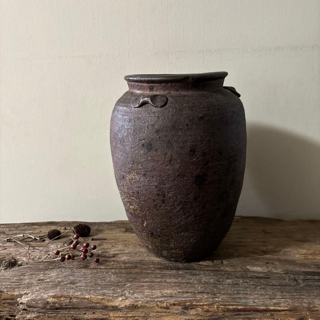 古備前種壺　三耳壺　室町時代〜　骨董　アンティーク　検:秦秀雄　白洲正子 李朝