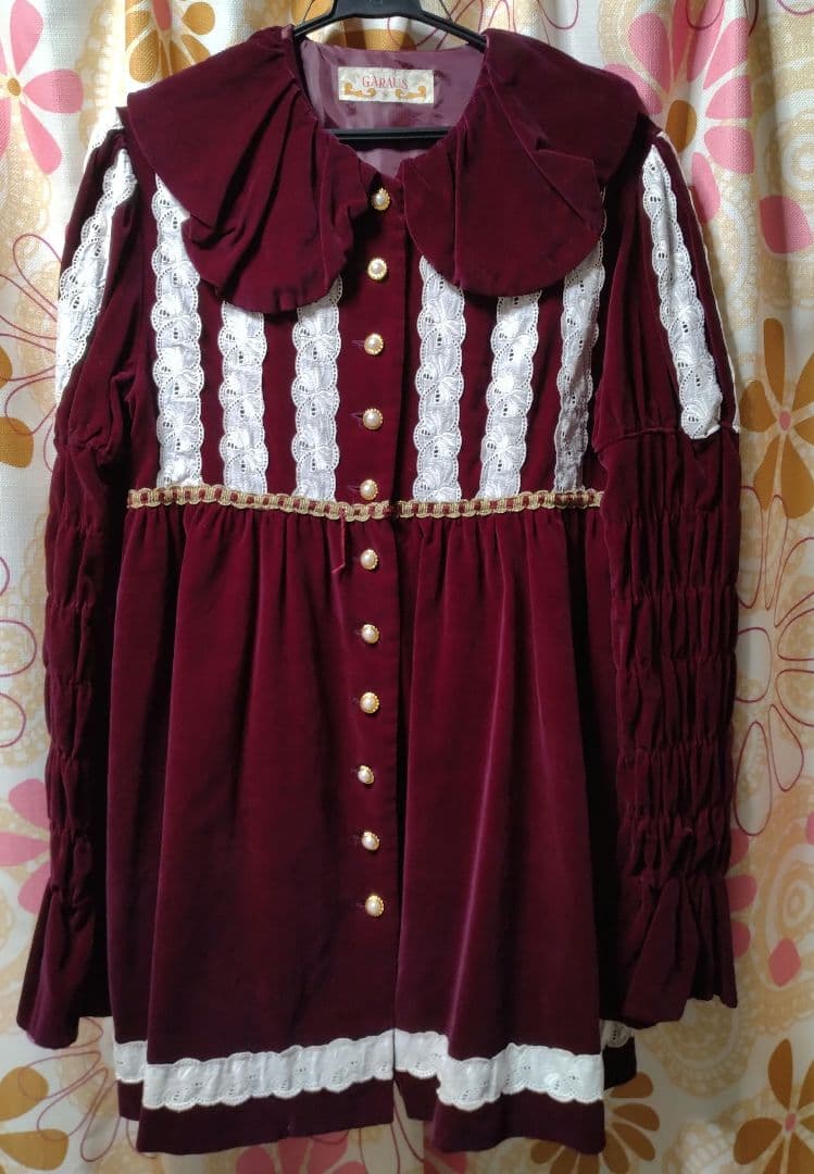 別珍ワンピース　 cornet前身ブランド GARAUS　ワインレッド　ロリータ