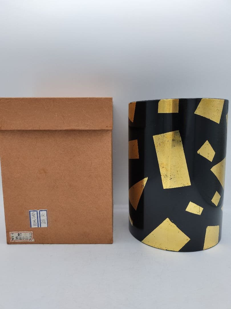 b635 葉蓋水指 紙箱 茶道具 古物
