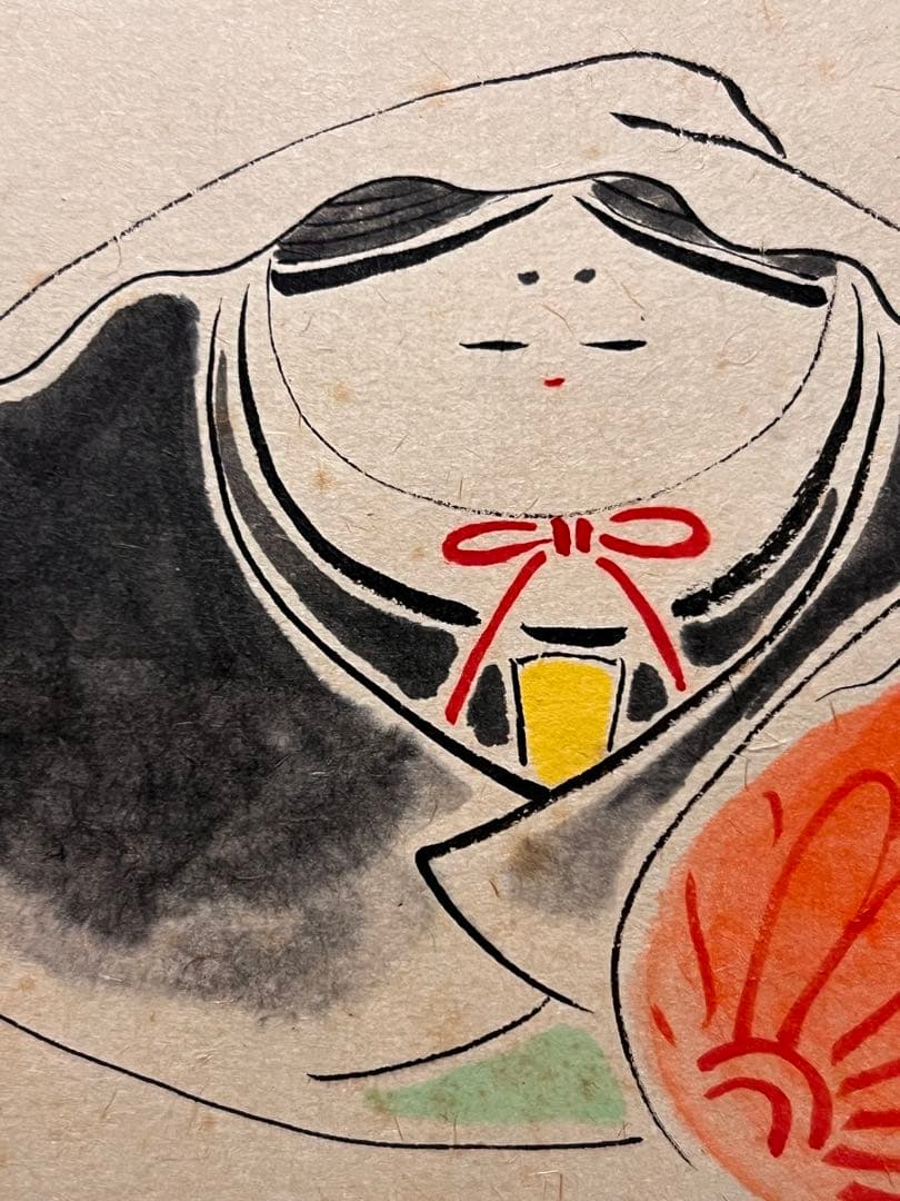 小林太玄 掛け軸 掛軸 直筆 書 「貝雛ノ図 画賛」大徳寺 茶掛 雛人形 お雛様