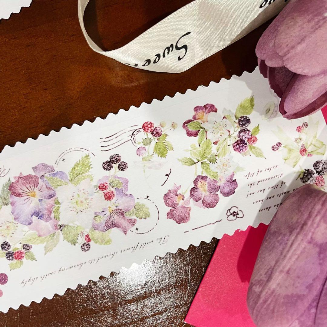 海外マスキングテープ巻売り 浆果森林 フラワー 人物マスキングテープ527