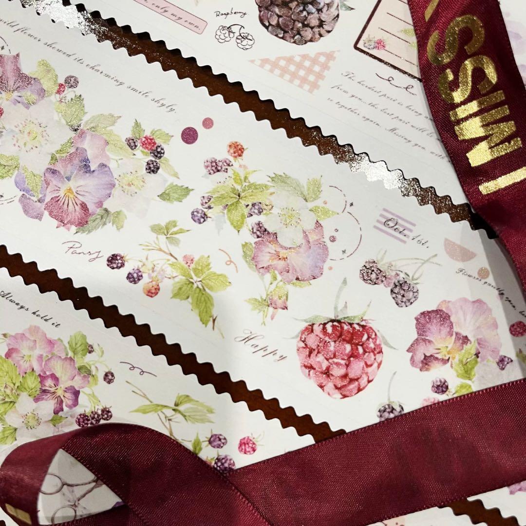 海外マスキングテープ巻売り 浆果森林 フラワー 人物マスキングテープ527