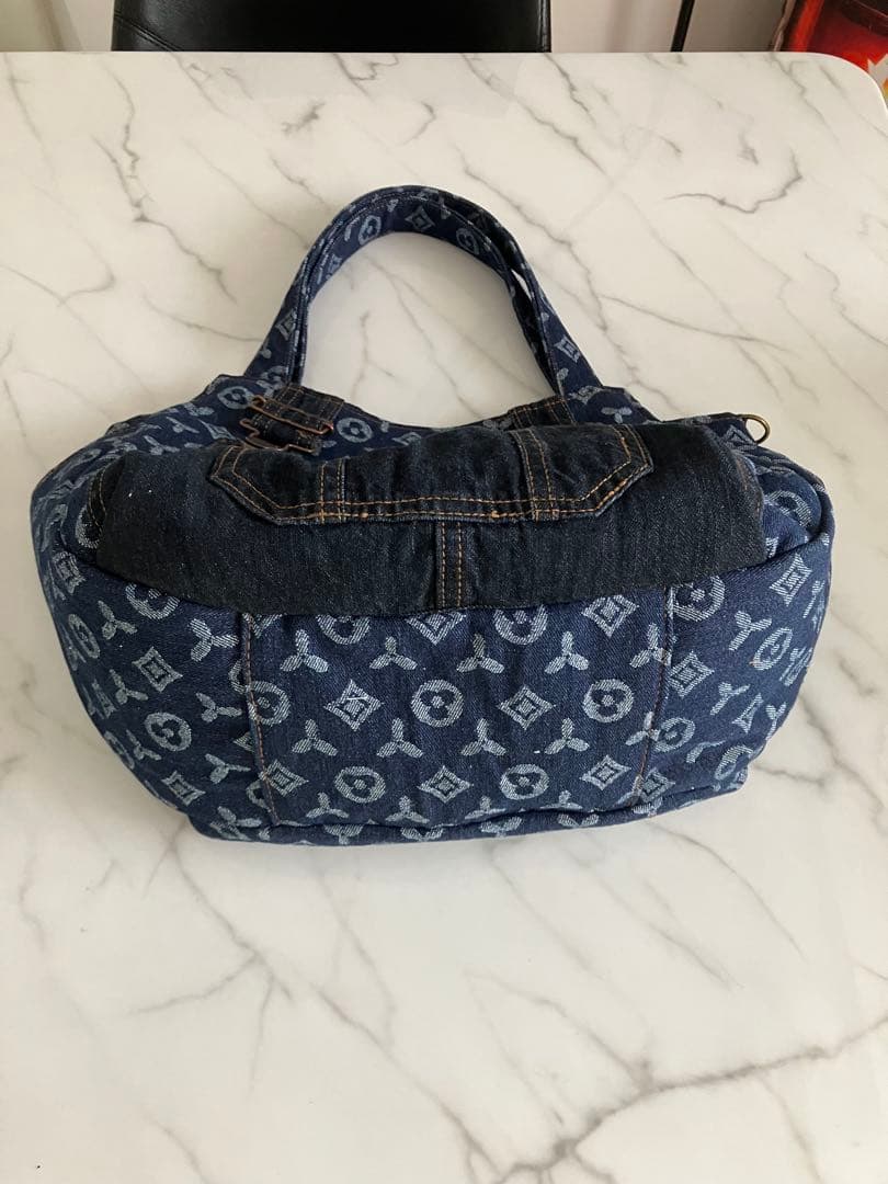 864 しま　デニムリメイクバック　ハンドメイド　4点