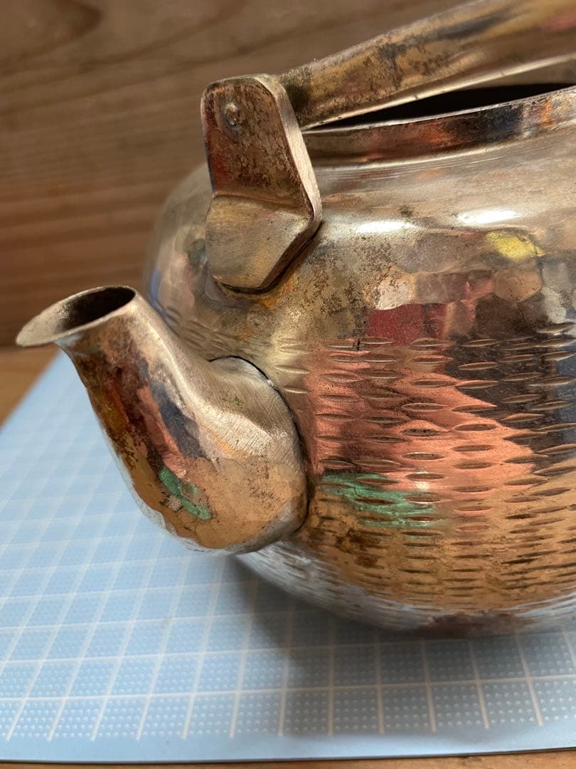 ア*社様 薬缶【m1349 水注　水さし 湯沸かし　急須　茶器　茶道具　煎茶　銀