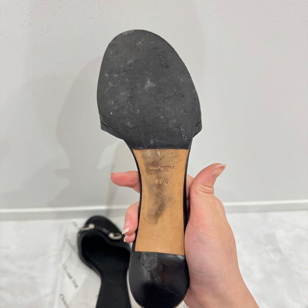 Dior ブラック ミュールサンダル 38.5 25cm