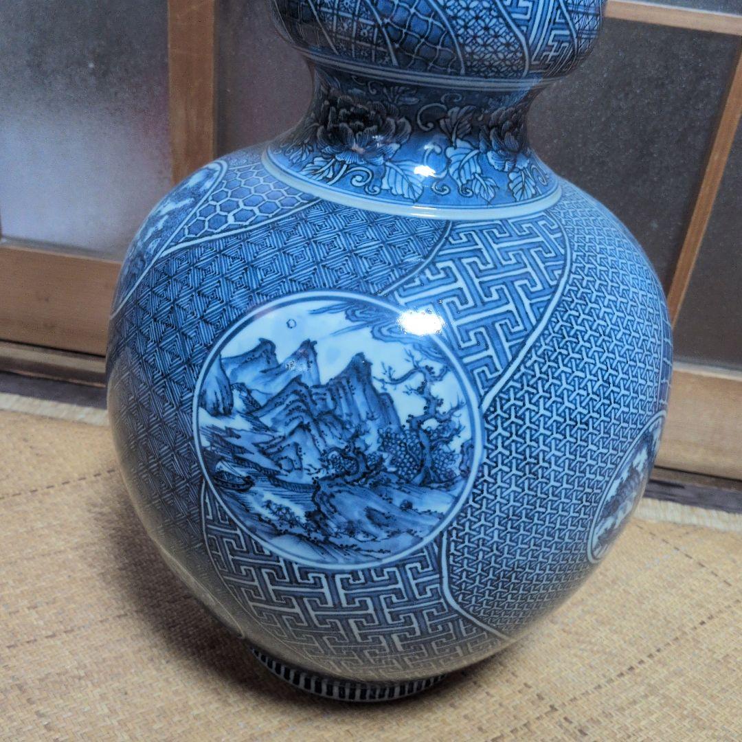 送料込みセール！平安三楽　壺　清水焼　藍