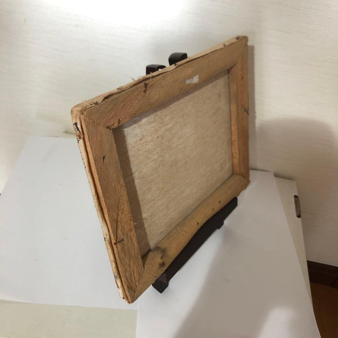 バリ島　油彩画　手描き　木製スタンド付き　一点物アート　アジアンインテリア