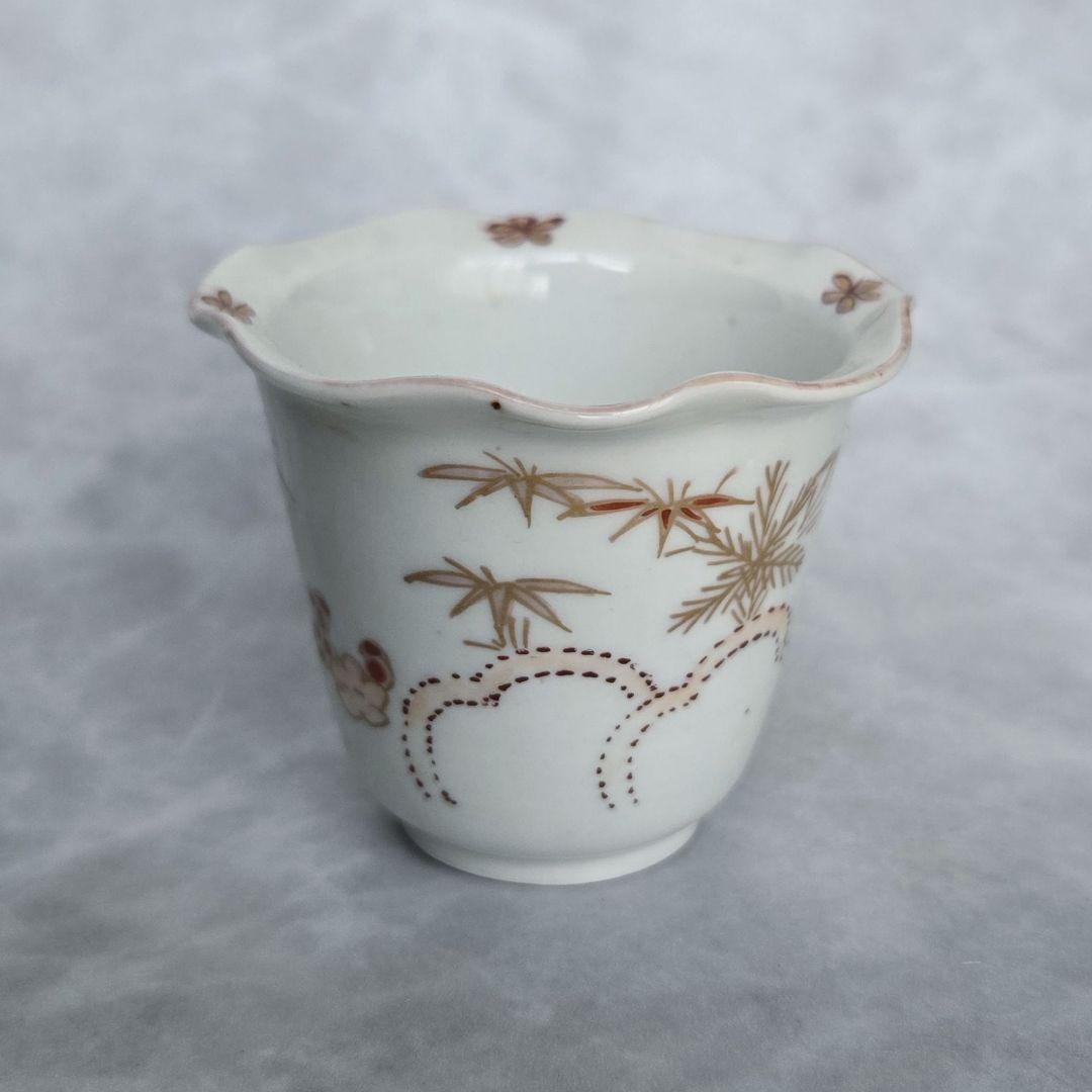 古伊万里　金彩　赤絵　白磁　向付　江戸時代　骨董　金継ぎ　アンティーク