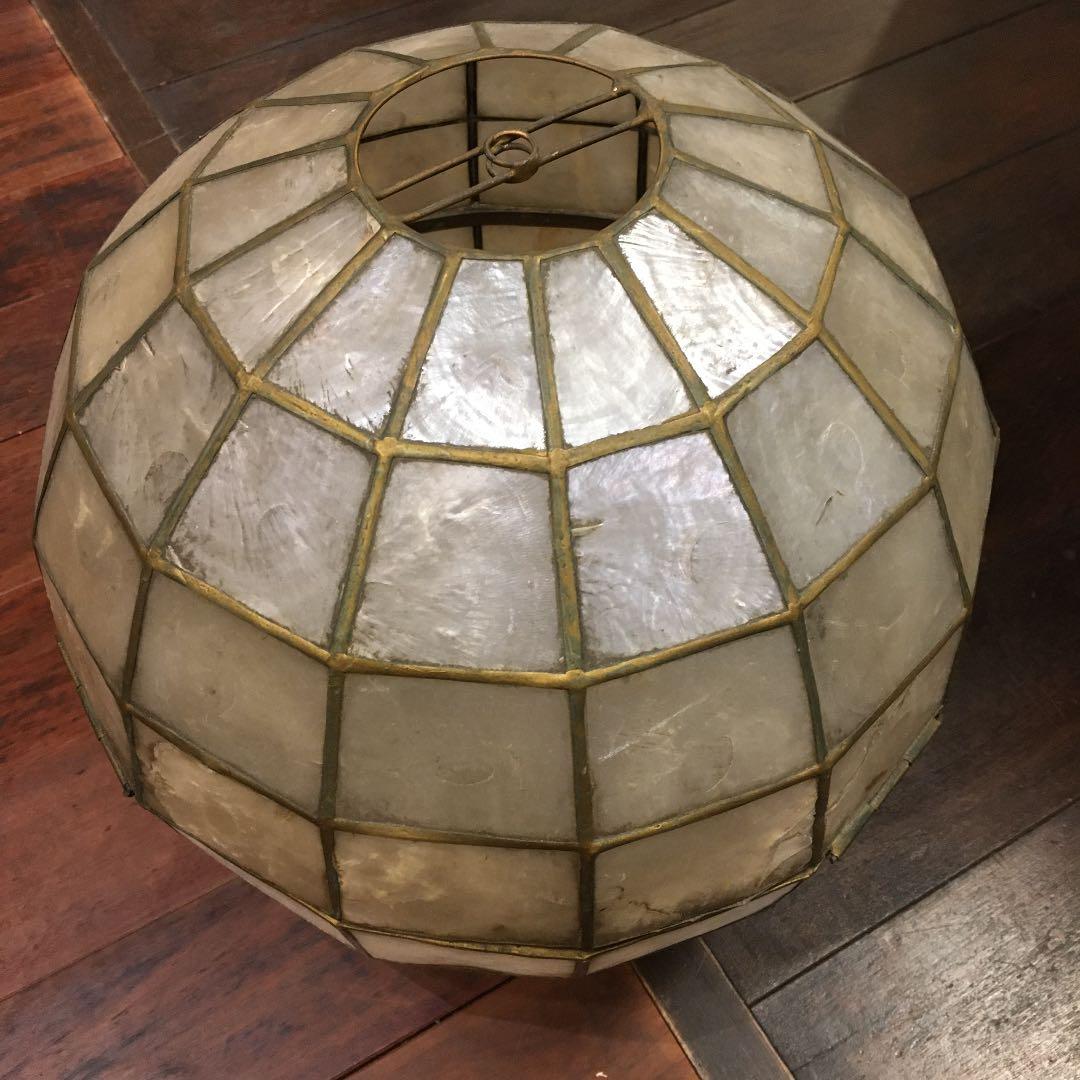 アンティーク　ランプシェード　螺鈿