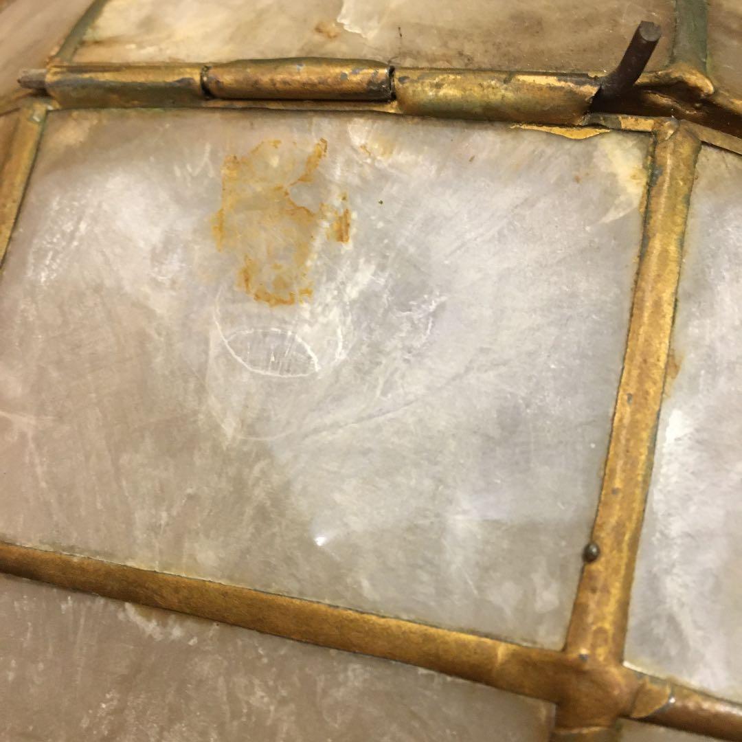 アンティーク　ランプシェード　螺鈿