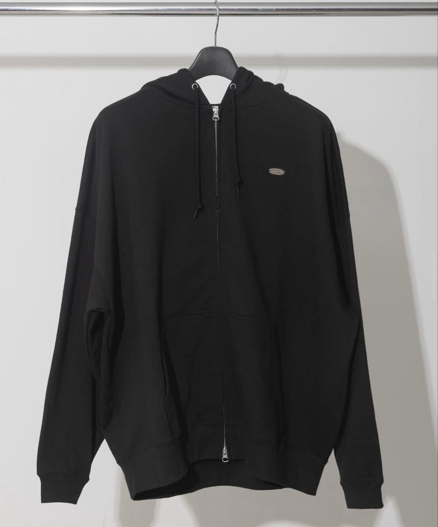 NOsWEA kuroZhoodie_logo Wジッパー フード付き ブラック