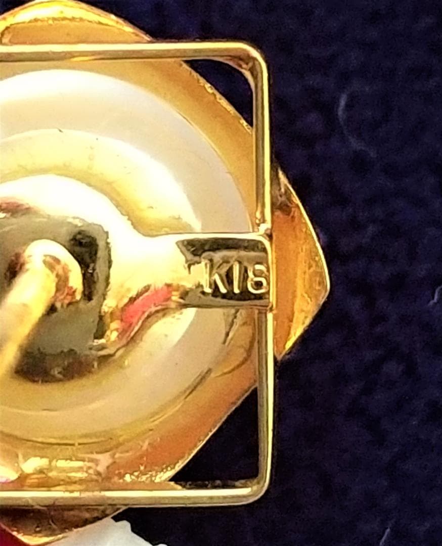 K18　真珠タイタックピン　ネクタイピン