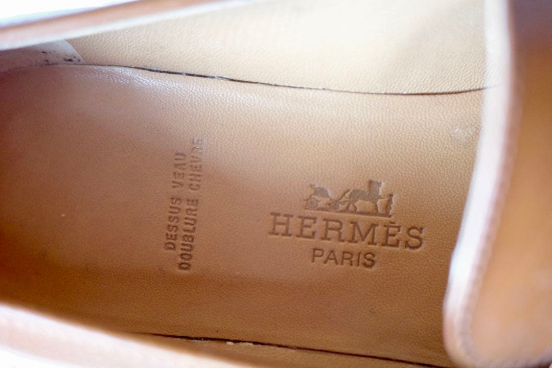 【正規品・極美品】 HERMES ローファー 36.5 木製Hバックル 箱付き