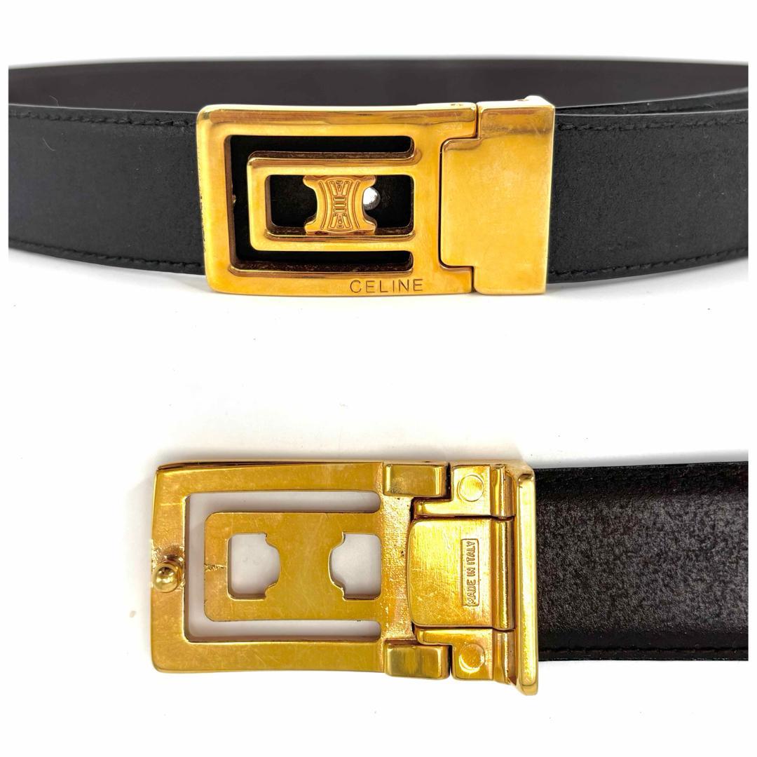 美品 CELINE セリーヌ レザーベルト トリオンフ ブラック