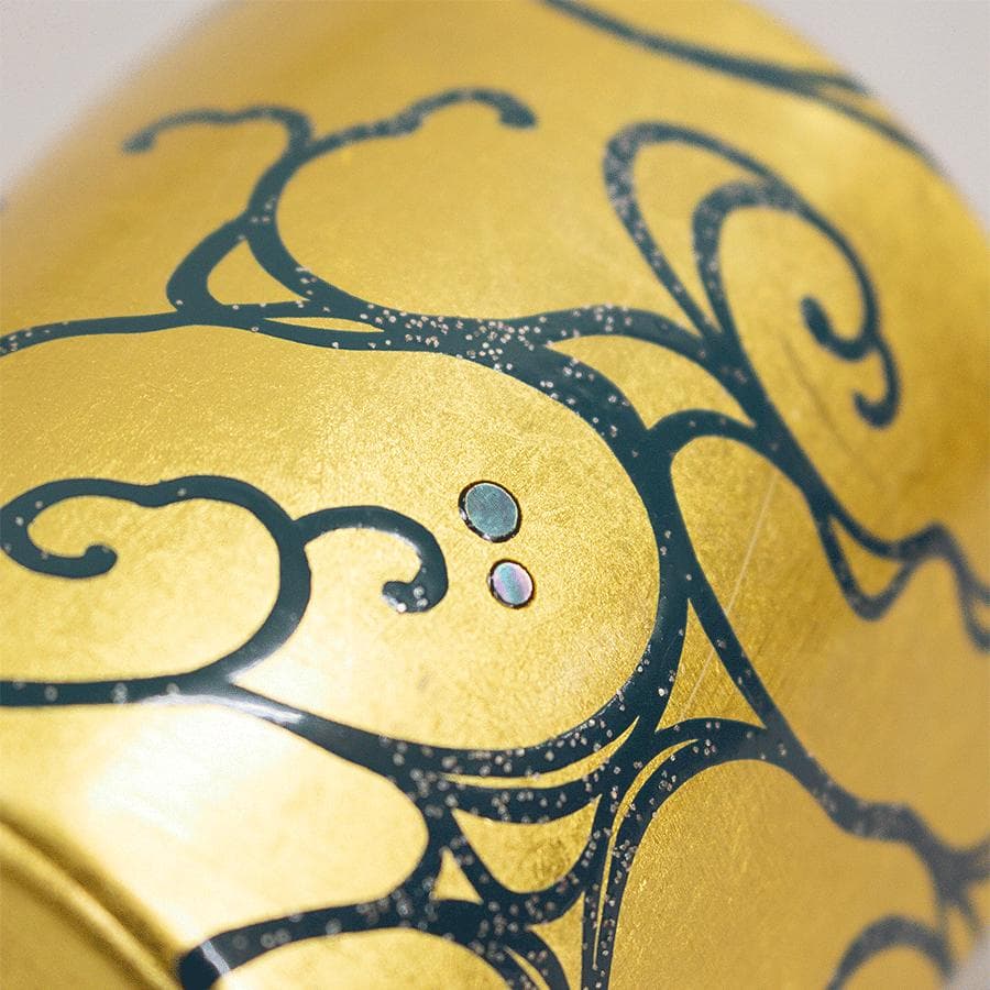 吉田華正 クリスタルガラス 光琳蒔絵 茶器 共箱 共布 栞 漆芸作家