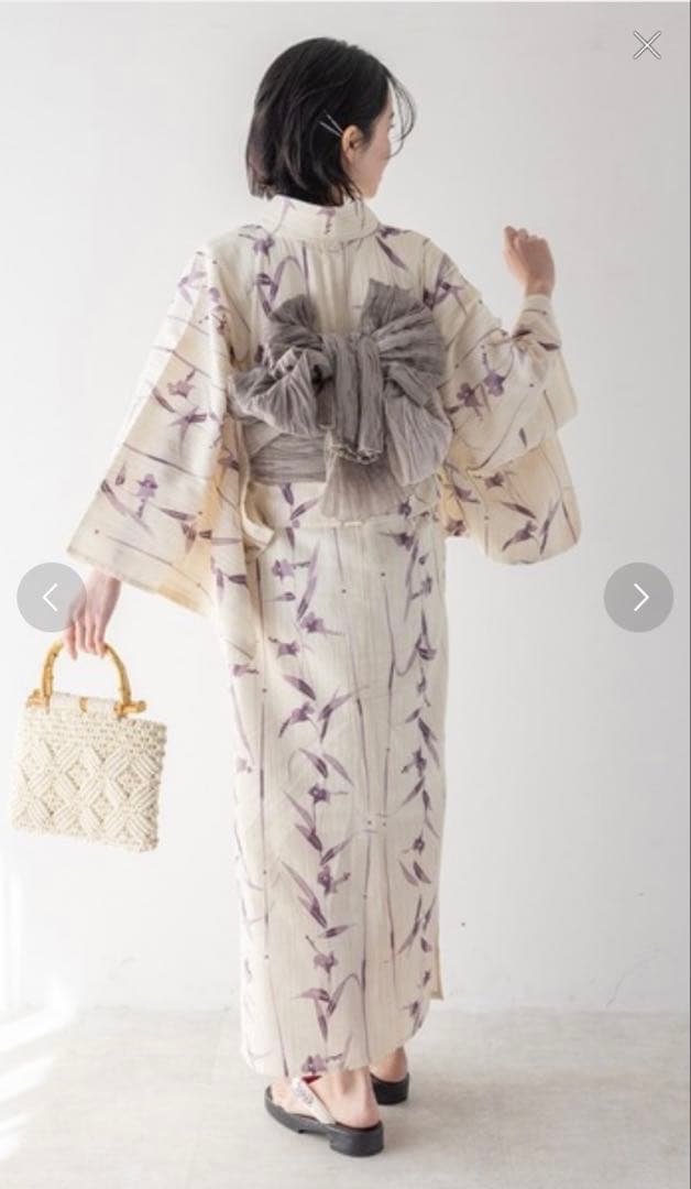 【5点セット】ゆかた舘グレース　浴衣・帯・草履・腰紐2本セット