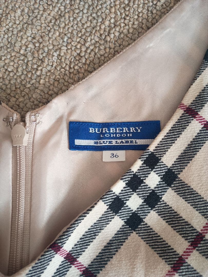 希少品★バーバリー★ ワンピース ウール ノバチェック リボン ベルト