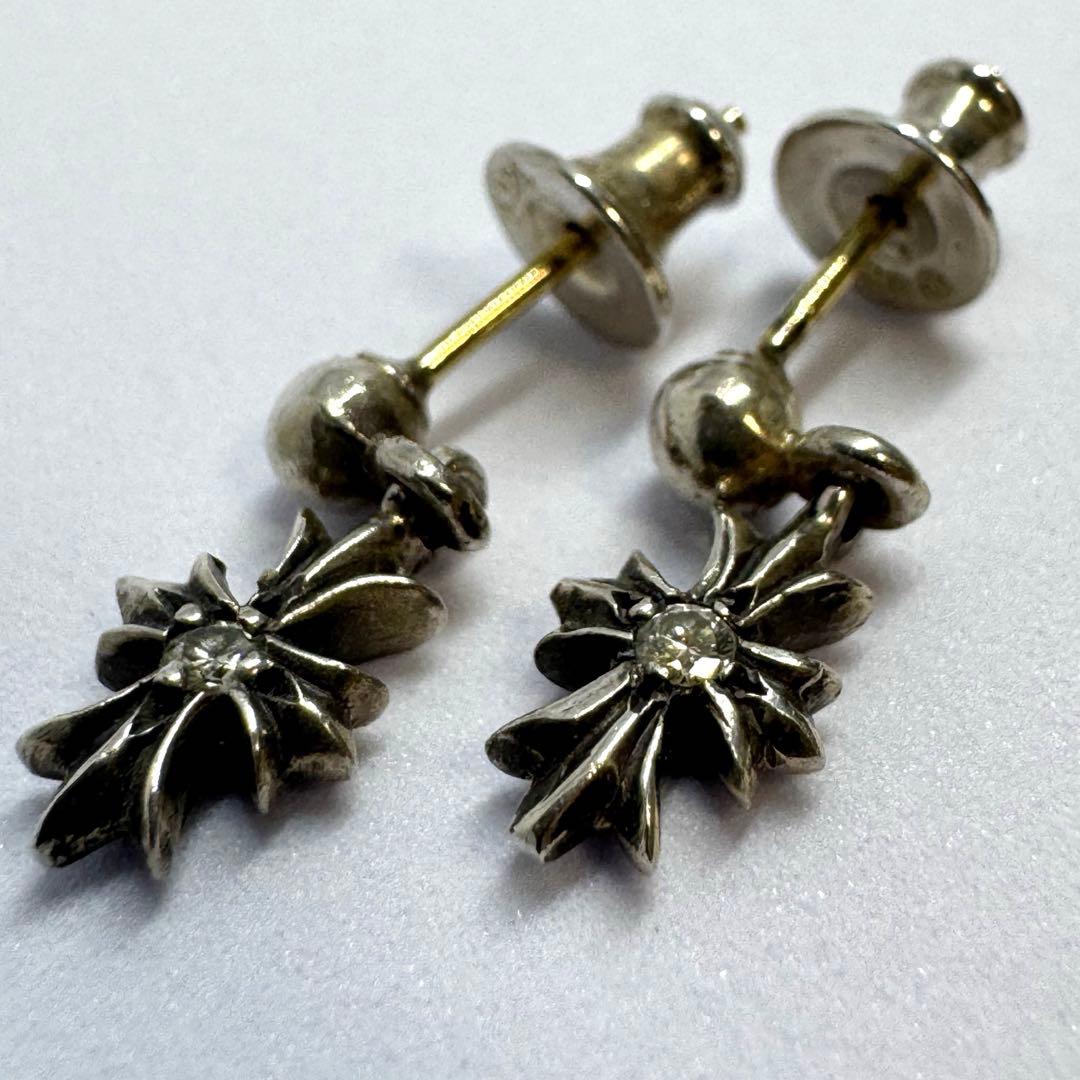 クロムハーツ タイニーECHプラスドロップピアスwithダイヤモンド