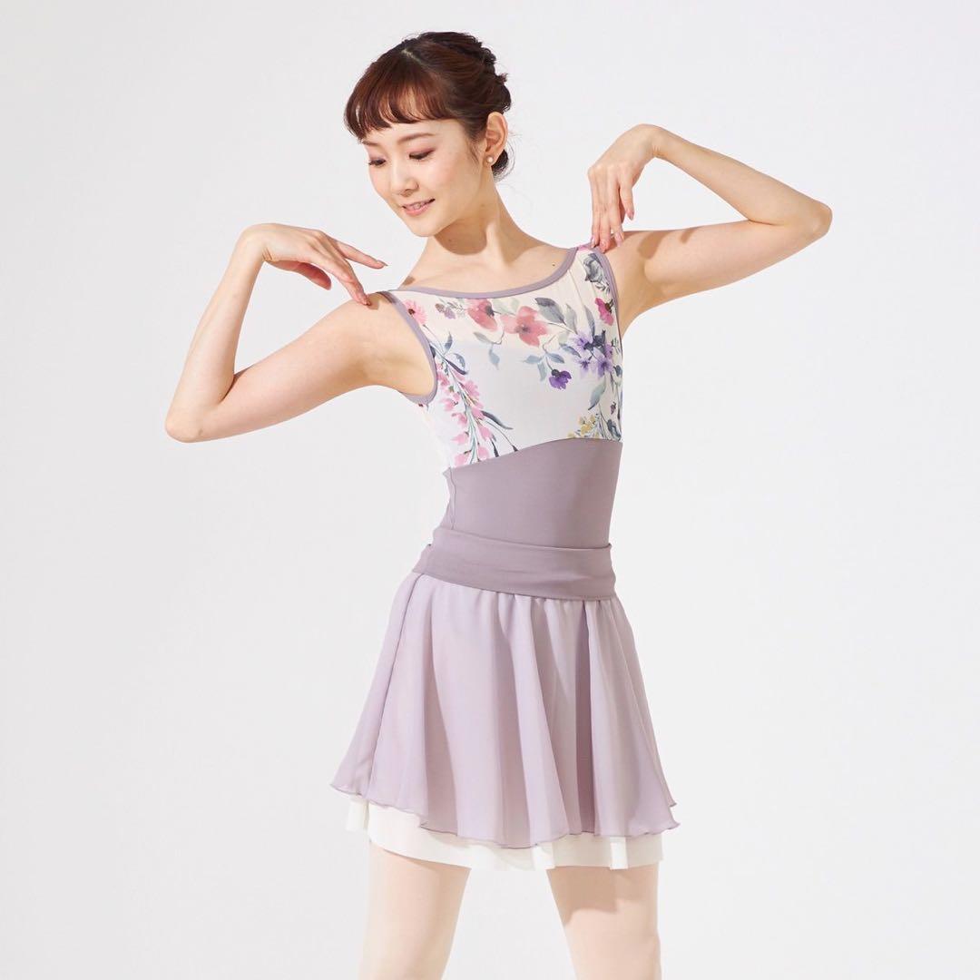 チャコット レオタード 花柄 ラベンダー Lサイズ