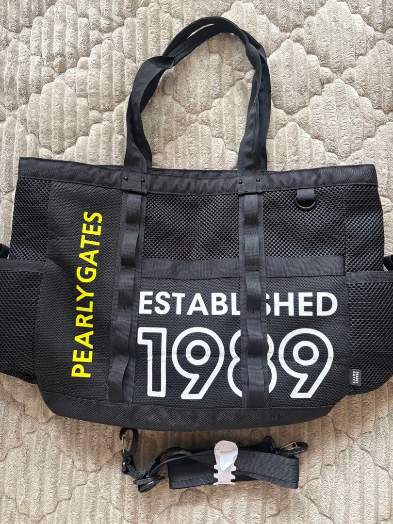【美品】パーリーゲイツ　トートバッグ　ロッカーバッグ　大容量　黒　ゴルフ