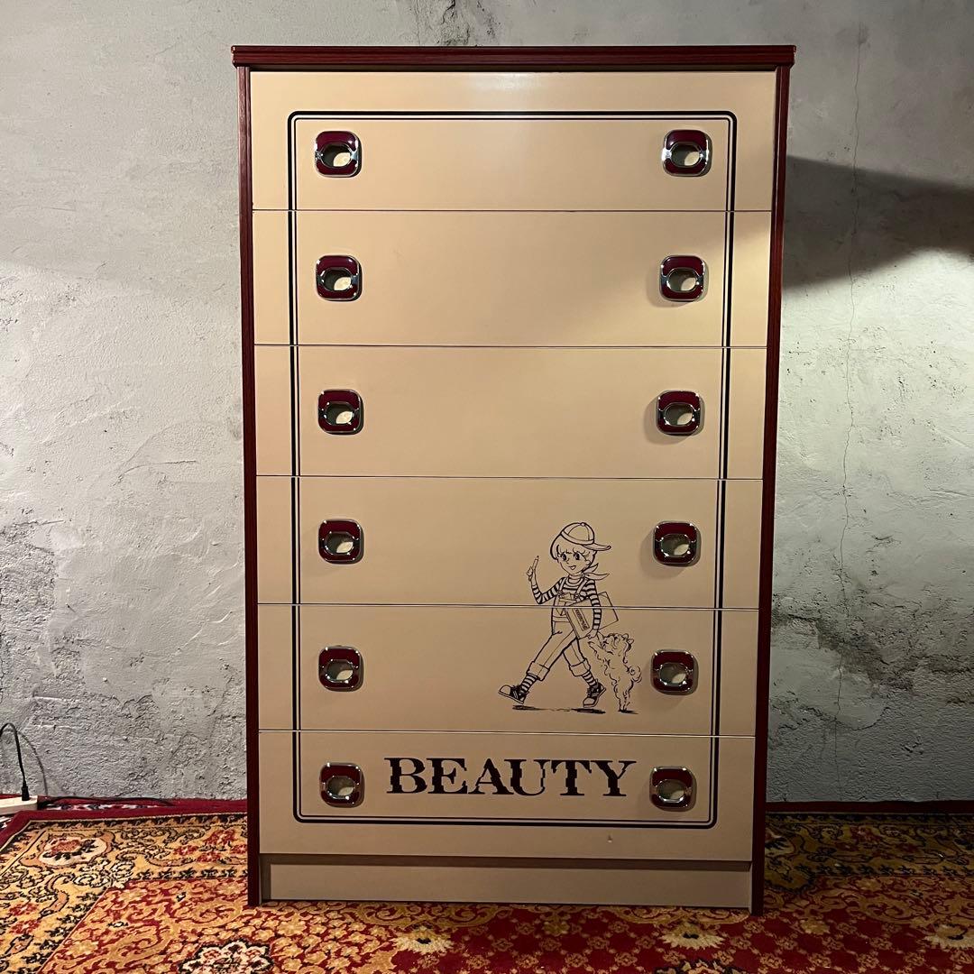 【昭和レトロ】BEAUTY イラスト 6段チェスト タンス セイリビューティー②