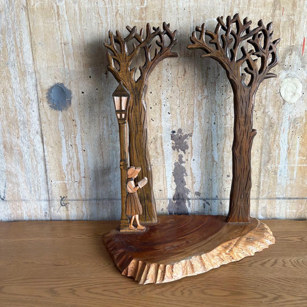 木彫りオブジェ　ヴィンテージ 渡辺一生