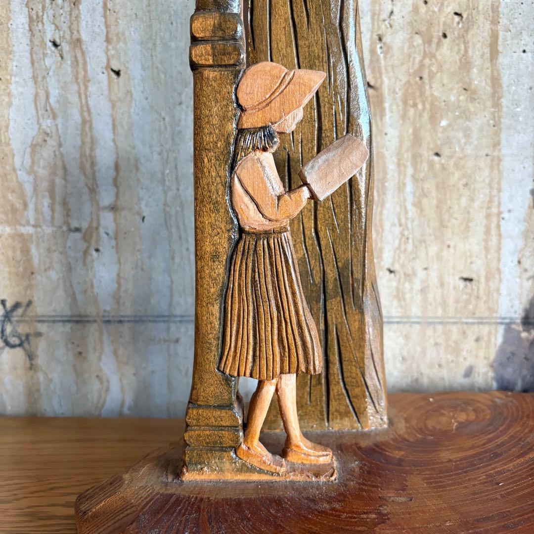 木彫りオブジェ　ヴィンテージ 渡辺一生