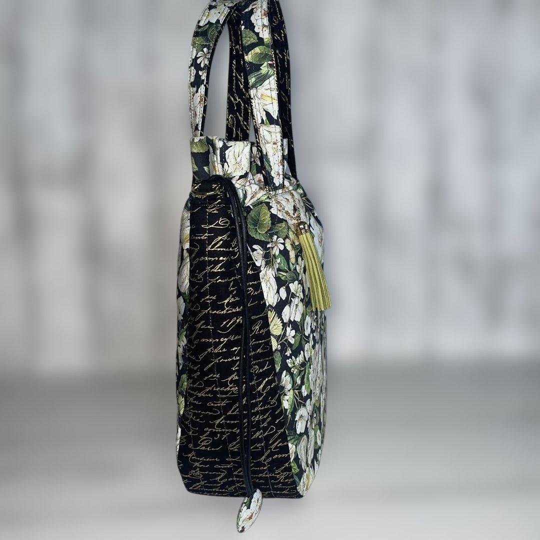 maruru サイド別マチトート、ストラップセット、ラウンド巾着大