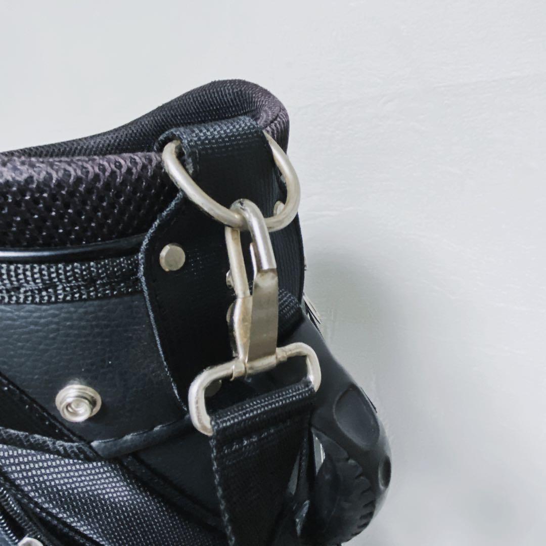 adidas アディダス　キャディバッグ　オールブラック　黒　ロゴ　9型　軽量